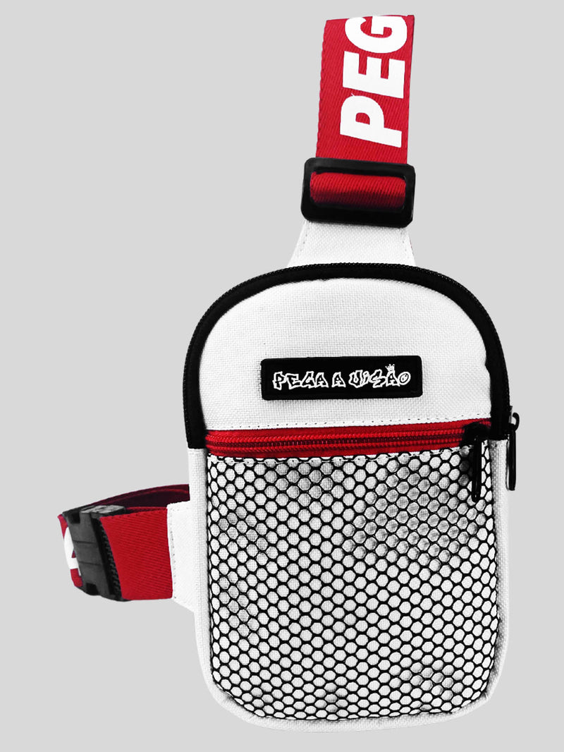 Shoulder Bag Pega A Visão Branca Alça Vermelha