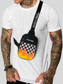 Shoulder Bag Pega A Visão Fogo Xadrez Alça Preta