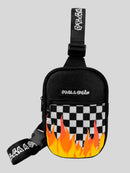 Shoulder Bag Pega A Visão Fogo Xadrez Alça Preta