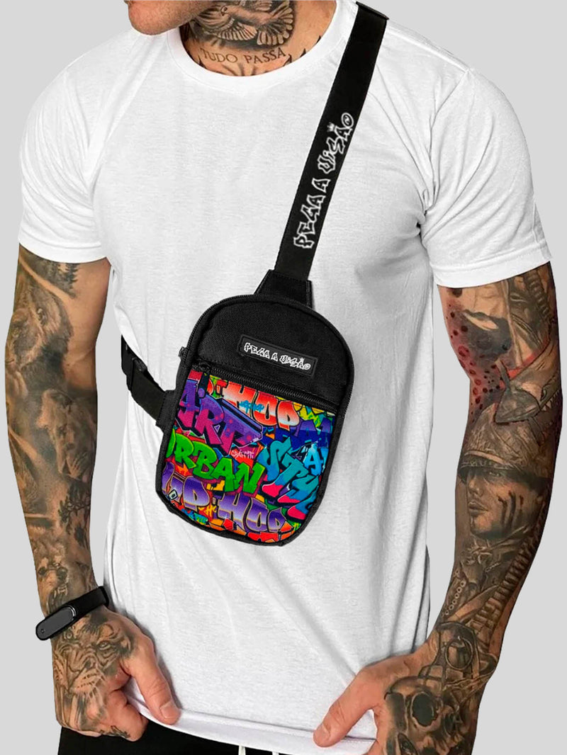 KIT Shoulder Bag Pega A Visão Art Urban  + Bucket Pega A Visão Preto