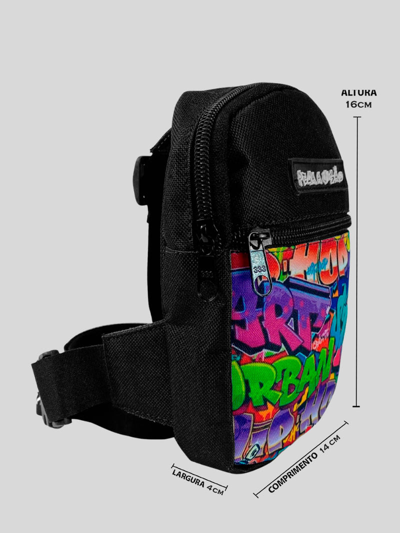 KIT Shoulder Bag Pega A Visão Art Urban  + Bucket Pega A Visão Preto