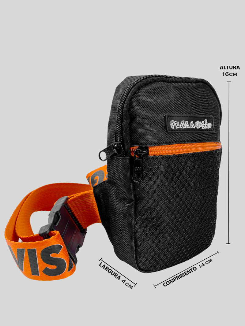 KIT Shoulder Bag Pega A Visão Preto Laranja + Bucket Pega A Visão Branco