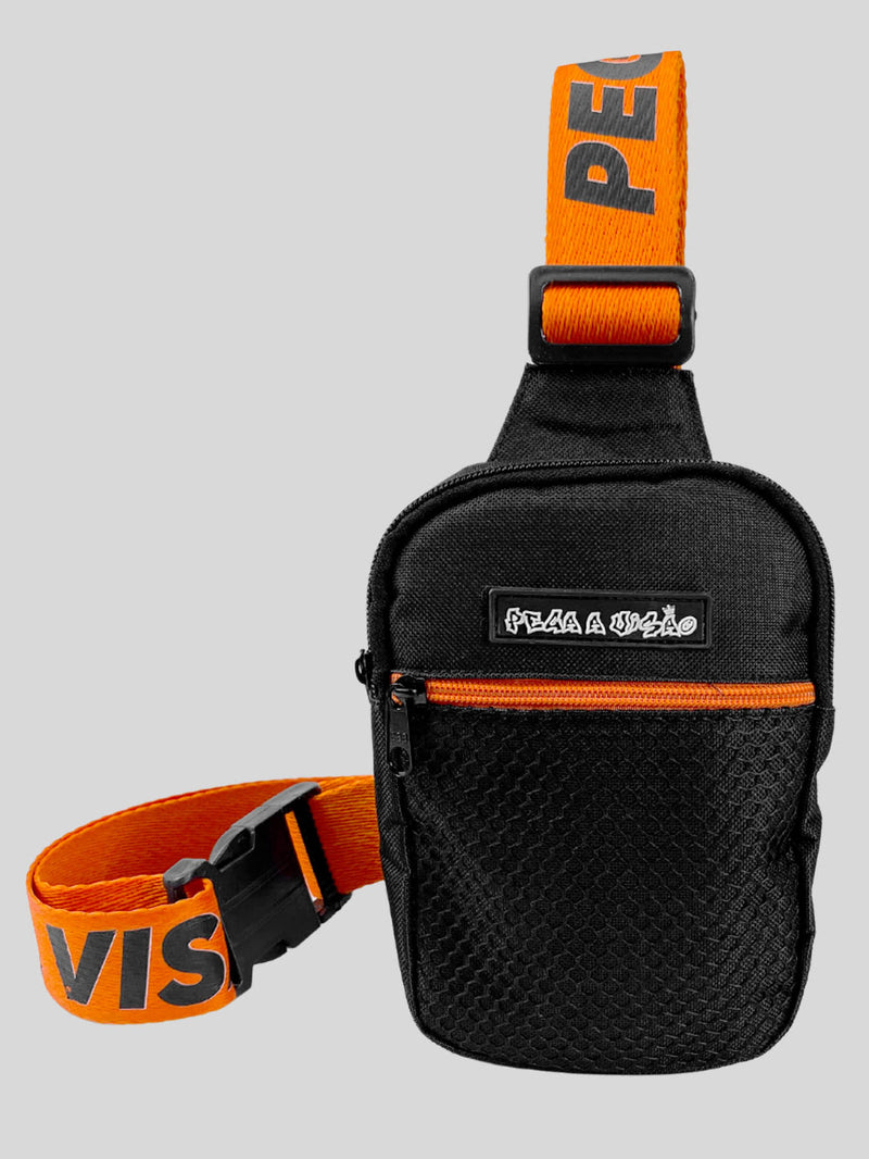 KIT Shoulder Bag Pega A Visão Preto Laranja + Bucket Pega A Visão Branco