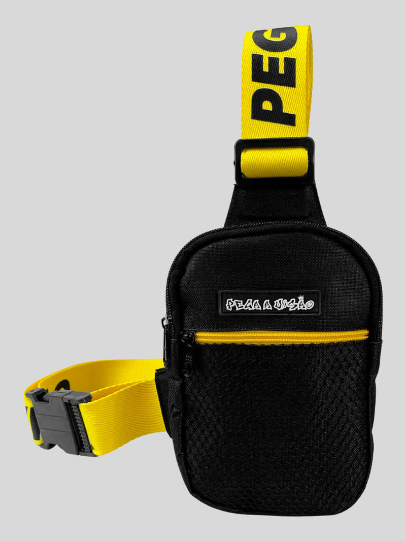 KIT Shoulder Bag Pega A Visão Preto + Bucket Pega A Visão Amarelo