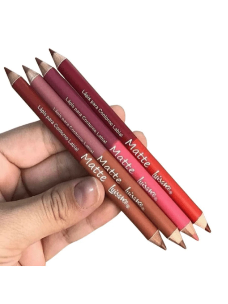 Kit 4x Lápis Duplo para Contorno Labiel Matte com Apontador Luisance