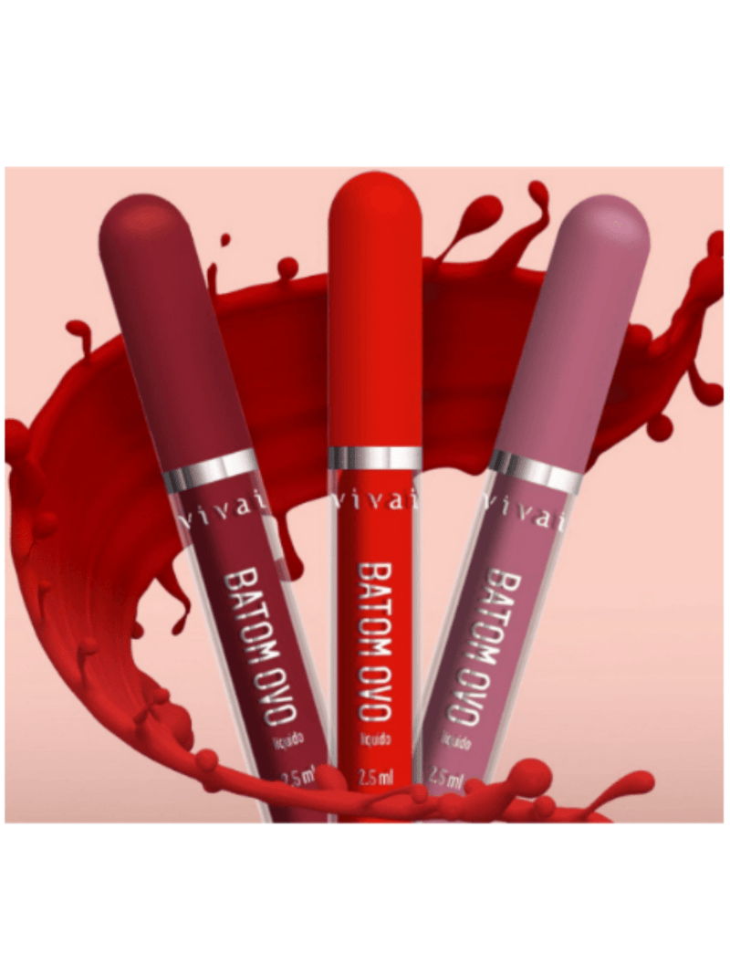 Batom Liquido Matte Ovo Vivai - 12 Cores