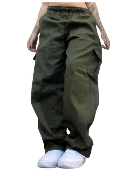 Calça Cargo Supper Sarja - Verde Militar