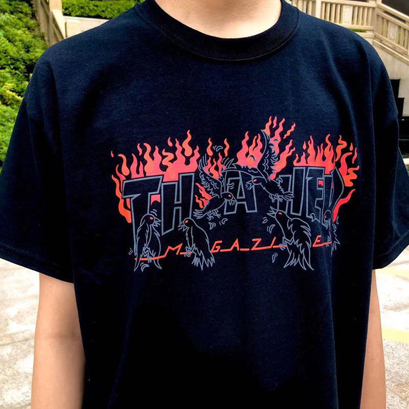 CAMISETA THRASHER CORVUS Preto/Amarelo/Branco