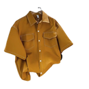 Camisa de Botão Puffian Korean Marrom